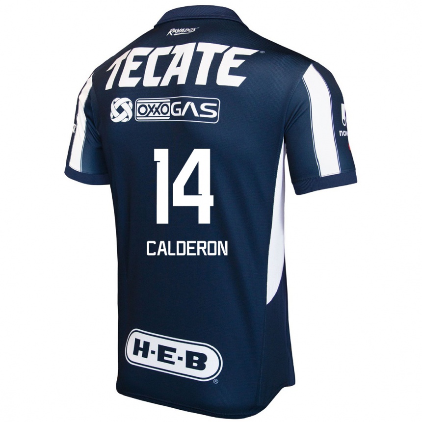 Femme Football Maillot Alejandra Calderon #14 Bleu Rouge Blanc Tenues Domicile 2024/25 Canada