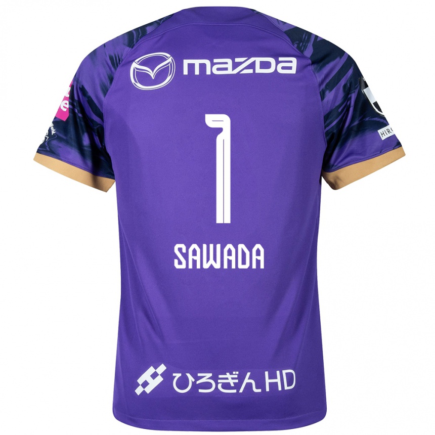 Women Football Shunsuke Sawada #1 Purple White Home Jersey 2024/25 T-Shirt Canada