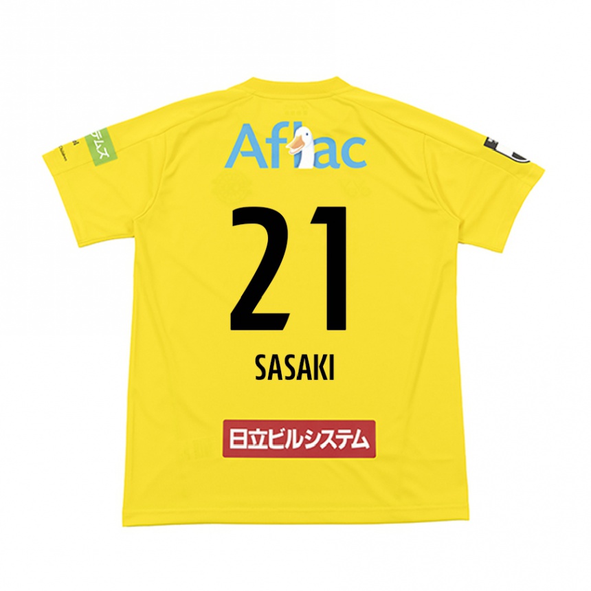 Women Football Masato Sasaki #21 Yellow Black Home Jersey 2024/25 T-Shirt Canada