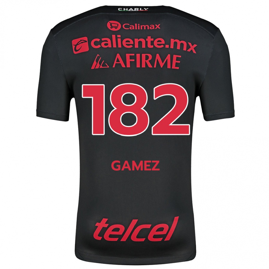 Women Football Mark Gamez #182 Black Red Home Jersey 2024/25 T-Shirt Canada