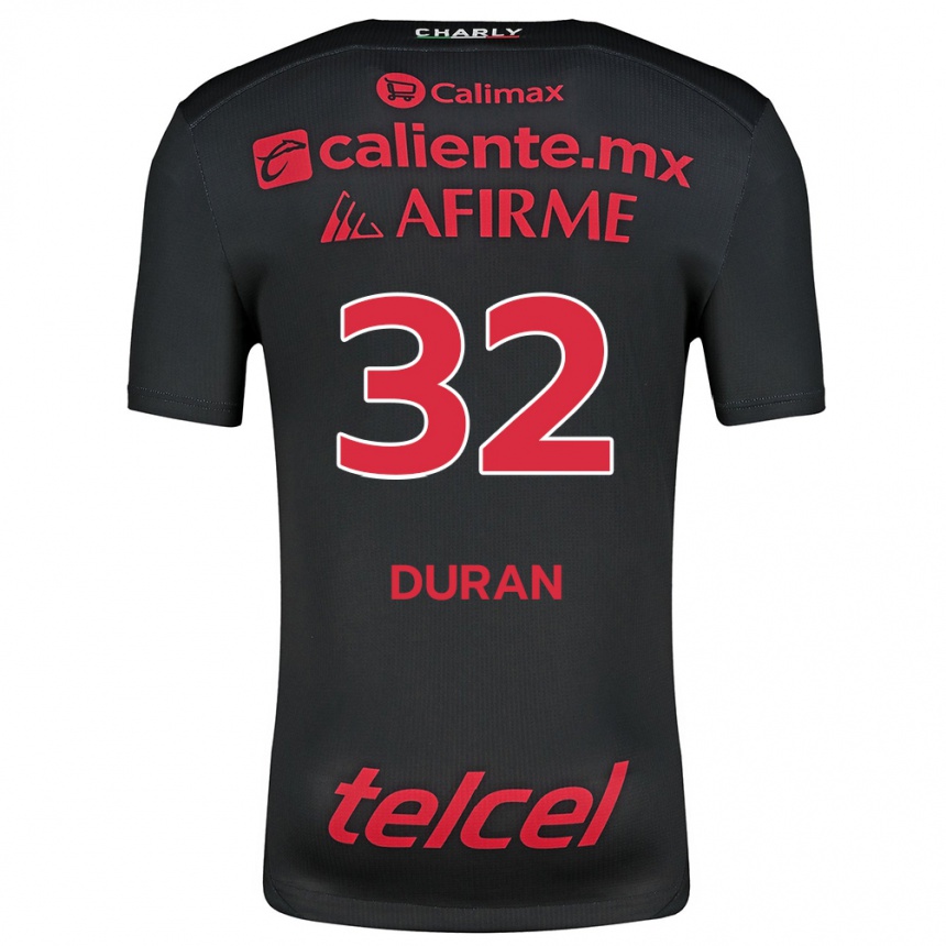 Women Football Ailed Duran #32 Black Red Home Jersey 2024/25 T-Shirt Canada