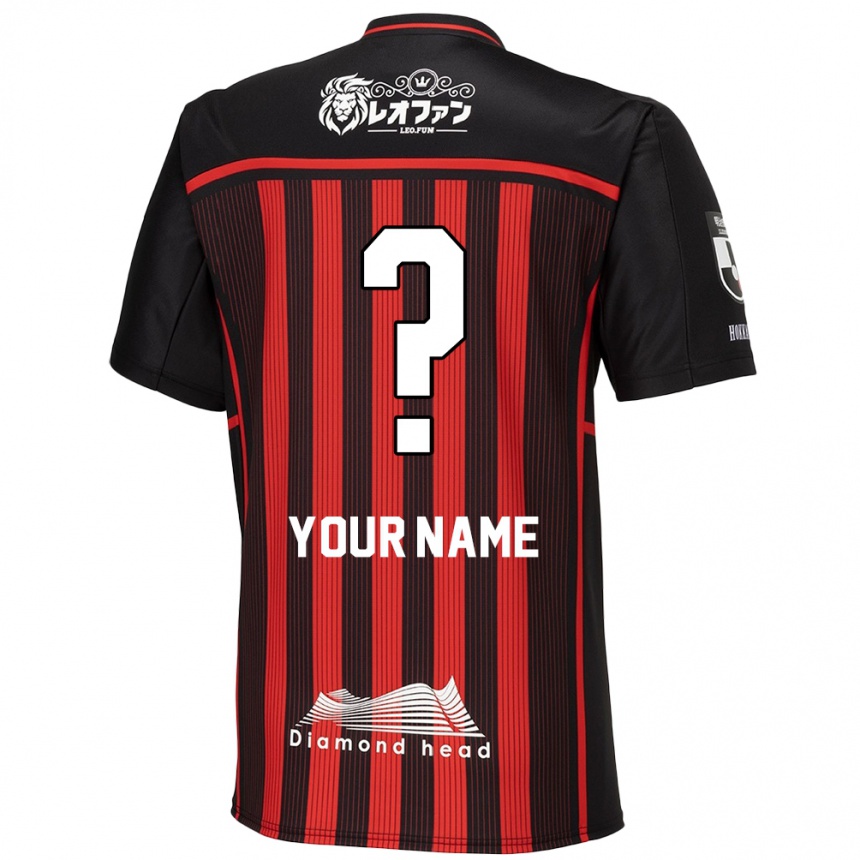 Women Football Your Name #0 Red Black Home Jersey 2024/25 T-Shirt Canada