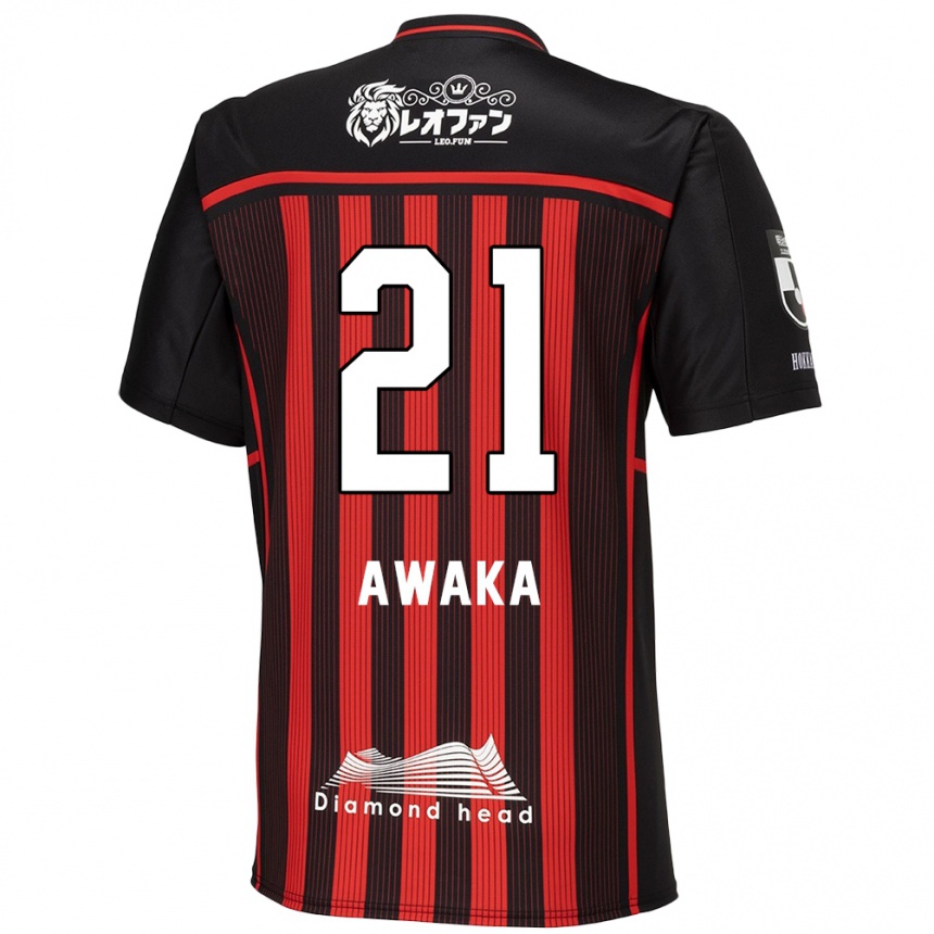 Women Football Shunta Awaka #21 Red Black Home Jersey 2024/25 T-Shirt Canada