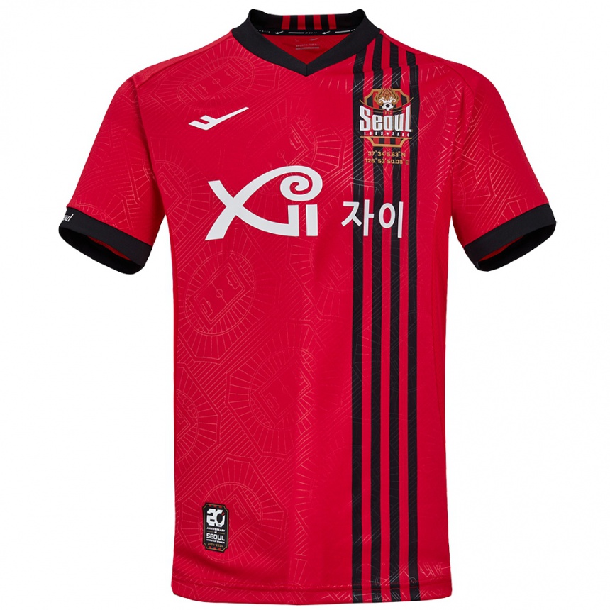 Women Football Hyeon-Deok Kim #20 Red Black Home Jersey 2024/25 T-Shirt Canada