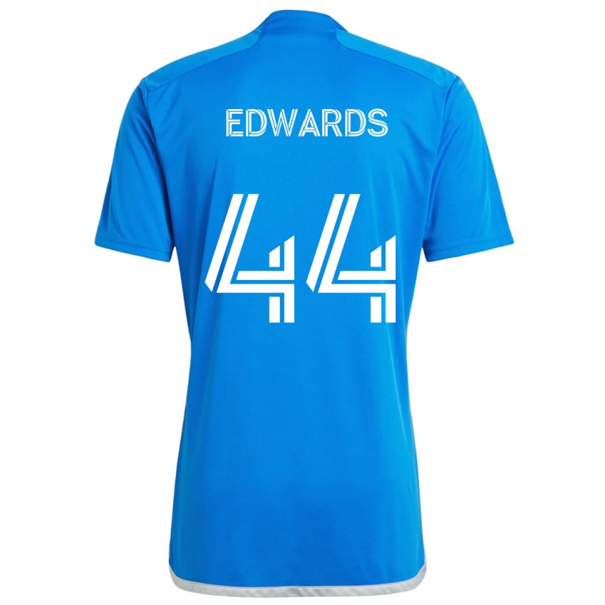 Women Football Raheem Edwards #44 Blue White Home Jersey 2024/25 T-Shirt Canada