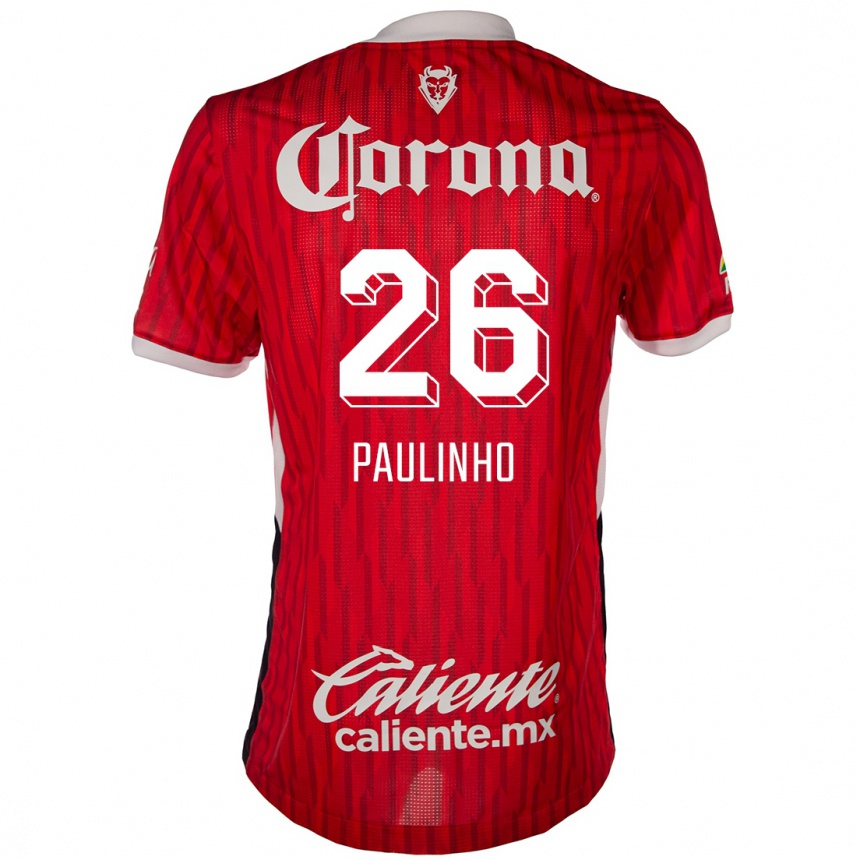 Women Football Paulinho #26 Red White Home Jersey 2024/25 T-Shirt Canada