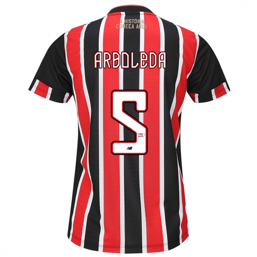 Women Football Robert Arboleda #5 Black Red White Away Jersey 2024/25 T-Shirt Canada