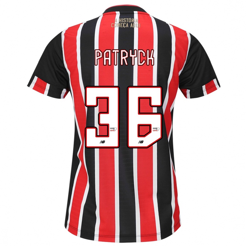 Women Football Patryck #36 Black Red White Away Jersey 2024/25 T-Shirt Canada