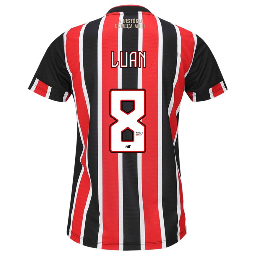 Women Football Luan #8 Black Red White Away Jersey 2024/25 T-Shirt Canada