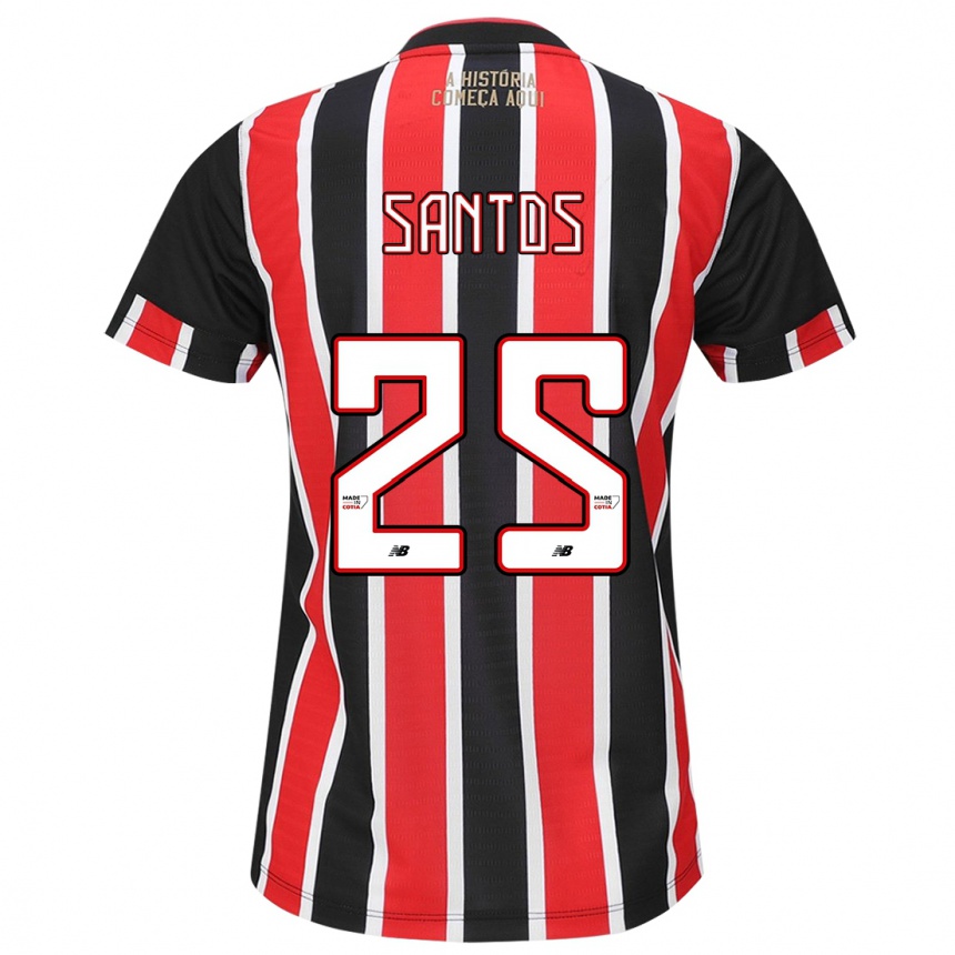 Women Football Mariana Santos #25 Black Red White Away Jersey 2024/25 T-Shirt Canada