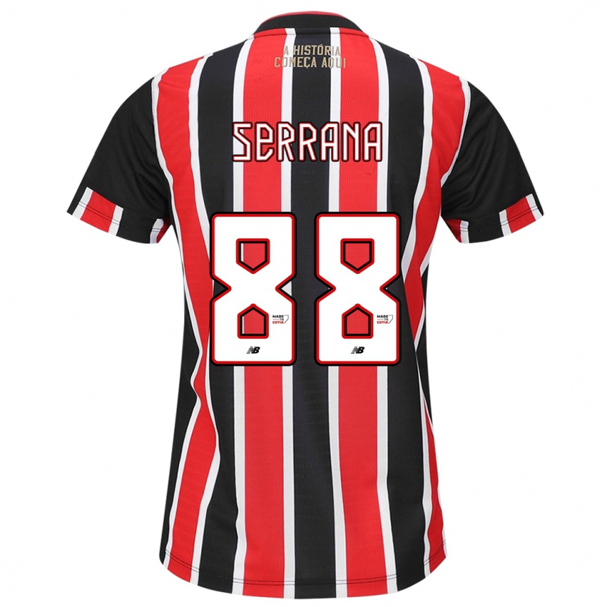 Women Football Serrana #88 Black Red White Away Jersey 2024/25 T-Shirt Canada