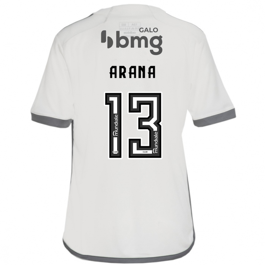 Women Football Guilherme Arana #13 Off White Away Jersey 2024/25 T-Shirt Canada