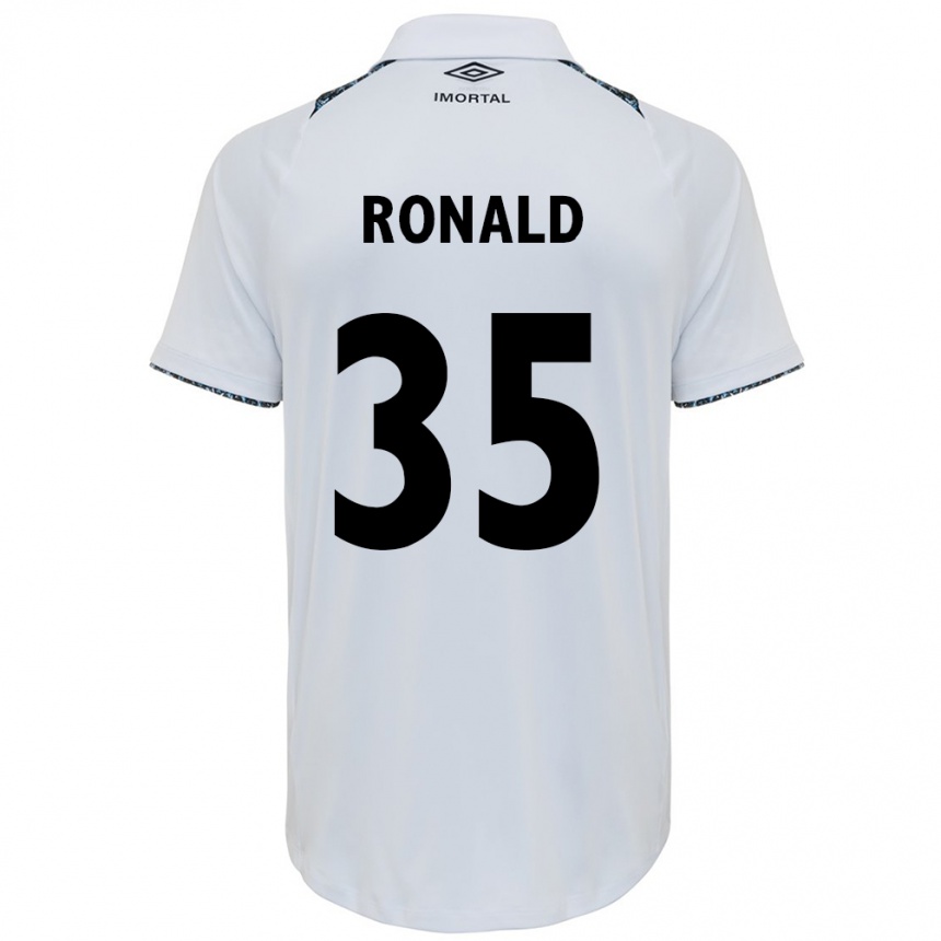 Femme Football Maillot Ronald #35 Blanc Bleu Tenues Extérieur 2024/25 Canada