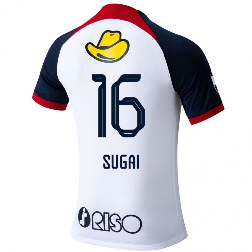 Femme Football Maillot Hidehiro Sugai #16 Blanc Bleu Rouge Tenues Extérieur 2024/25 Canada