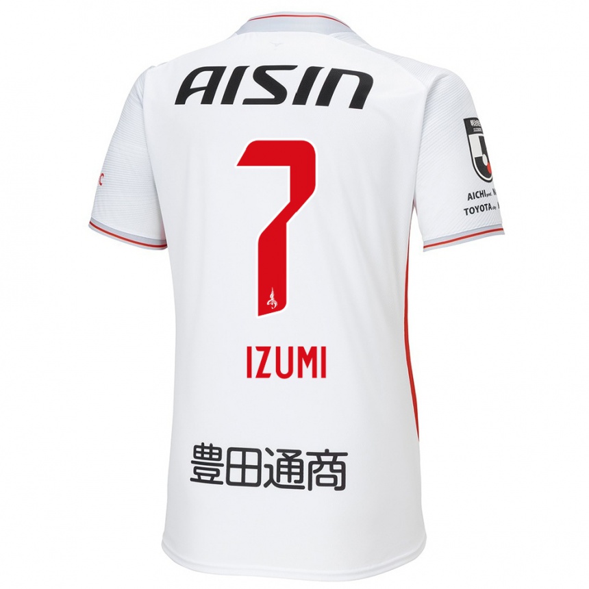 Femme Football Maillot Ryuji Izumi #7 Blanc Jaune Rouge Tenues Extérieur 2024/25 Canada