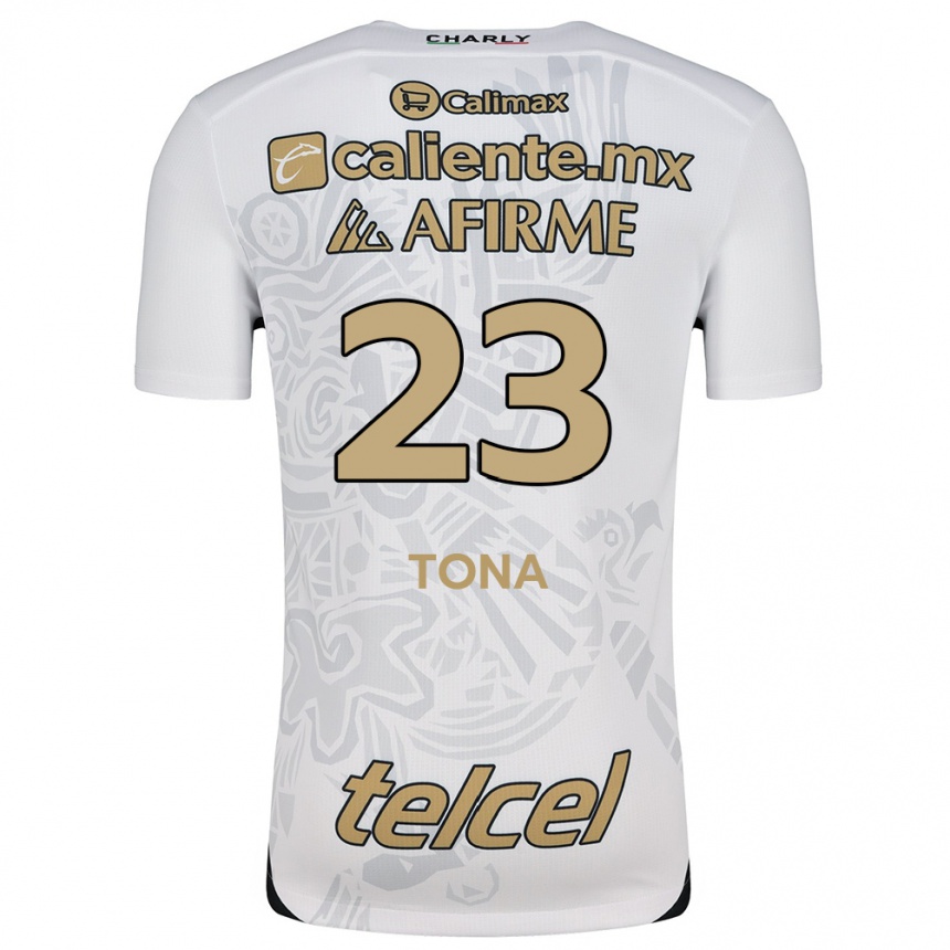 Women Football Iván Tona #23 White Black Away Jersey 2024/25 T-Shirt Canada