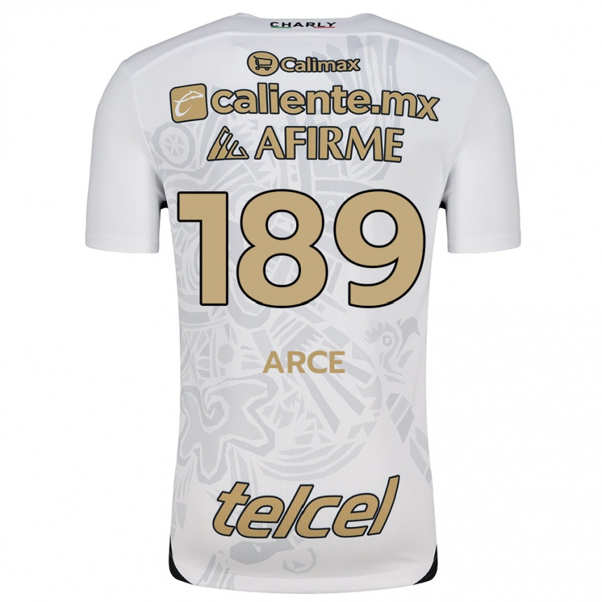 Women Football Diego Arce #189 White Black Away Jersey 2024/25 T-Shirt Canada