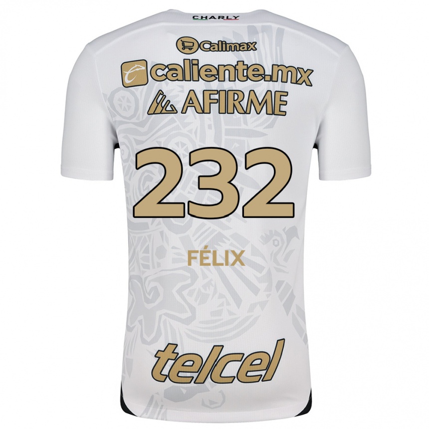 Women Football Erick Félix #232 White Black Away Jersey 2024/25 T-Shirt Canada