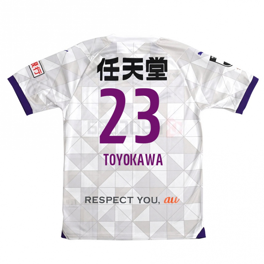 Women Football Yuta Toyokawa #23 White Purple Away Jersey 2024/25 T-Shirt Canada