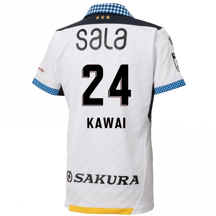 Women Football Yuki Kawai #24 White Black Away Jersey 2024/25 T-Shirt Canada