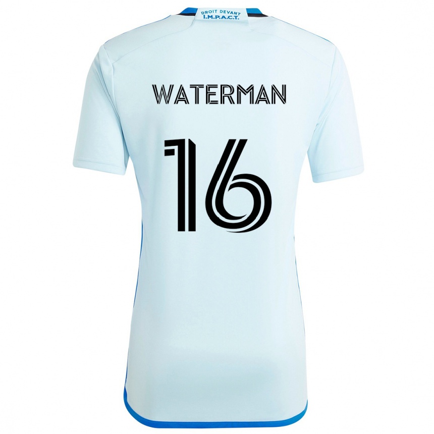 Women Football Joel Waterman #16 Ice Blue Away Jersey 2024/25 T-Shirt Canada