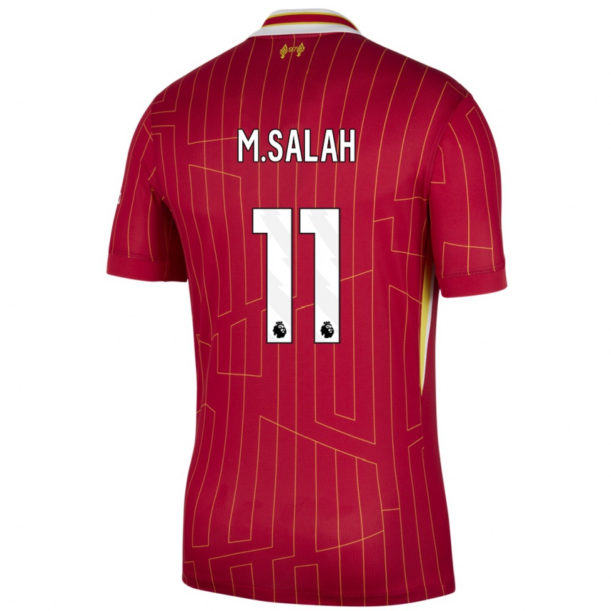 Enfant Football Maillot Mohamed Salah #11 Rouge Jaune Blanc Tenues Domicile 2024/25 Canada