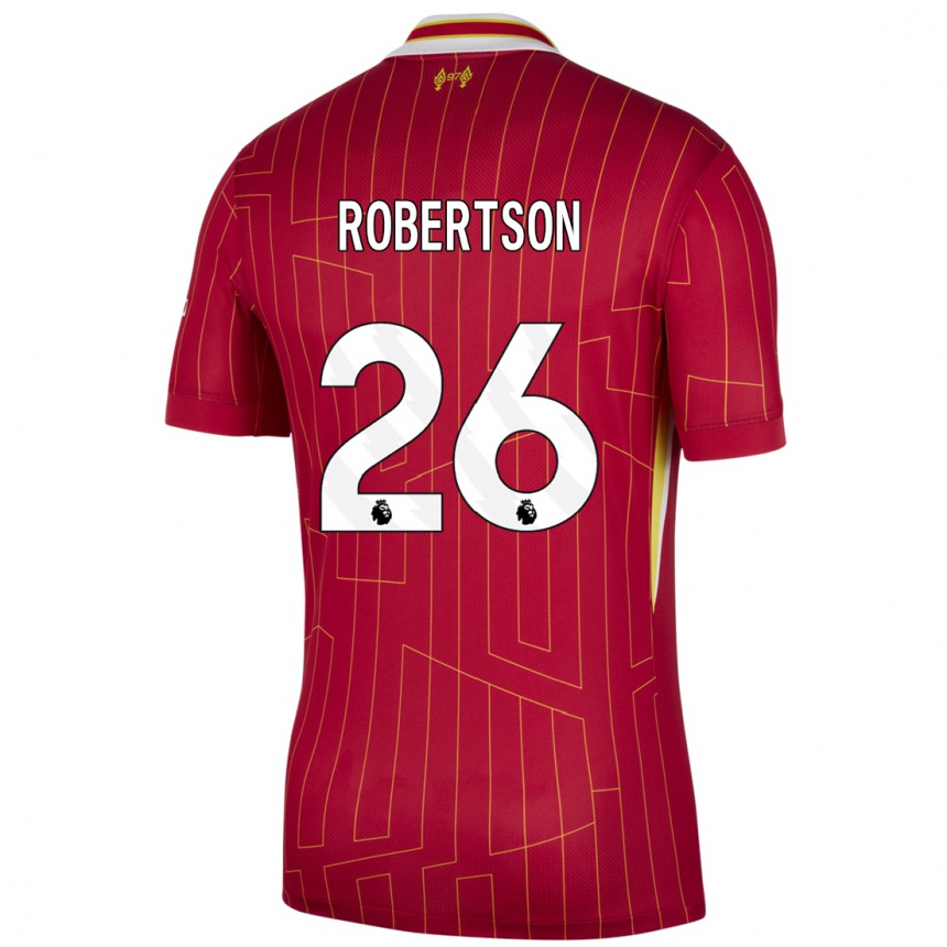 Enfant Football Maillot Andrew Robertson #26 Rouge Jaune Blanc Tenues Domicile 2024/25 Canada