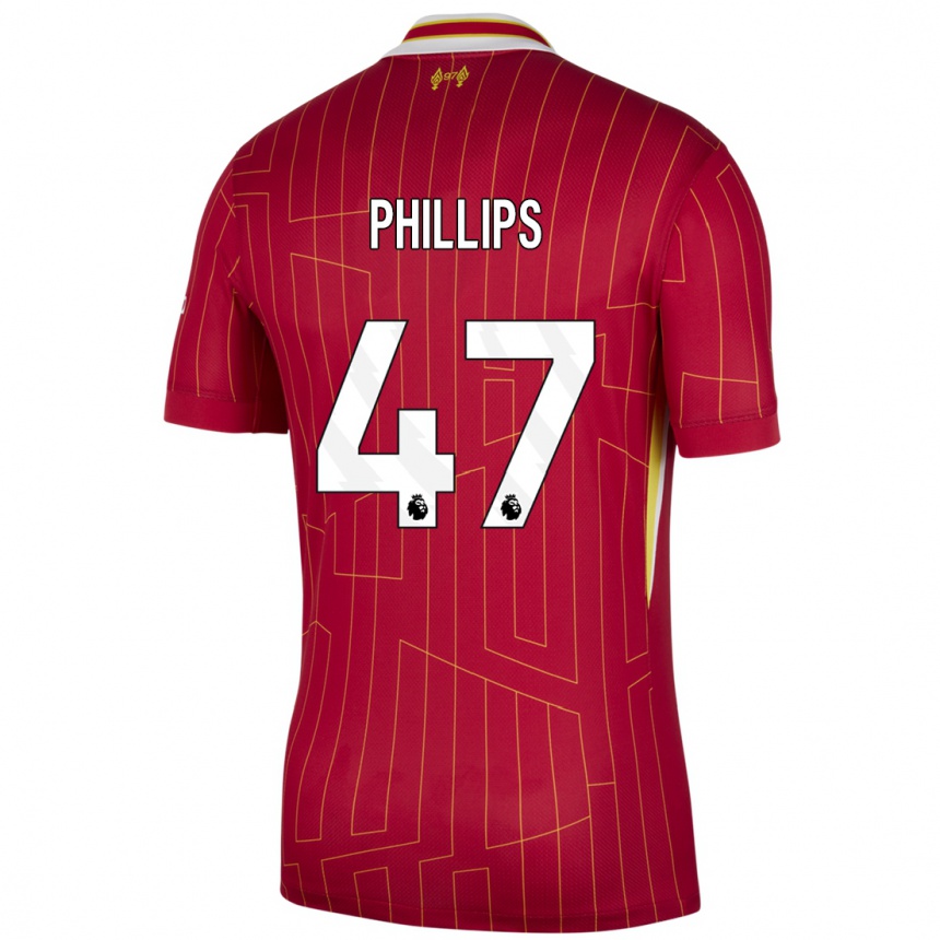 Kids Football Nathaniel Phillips #47 Red Yellow White Home Jersey 2024/25 T-Shirt Canada