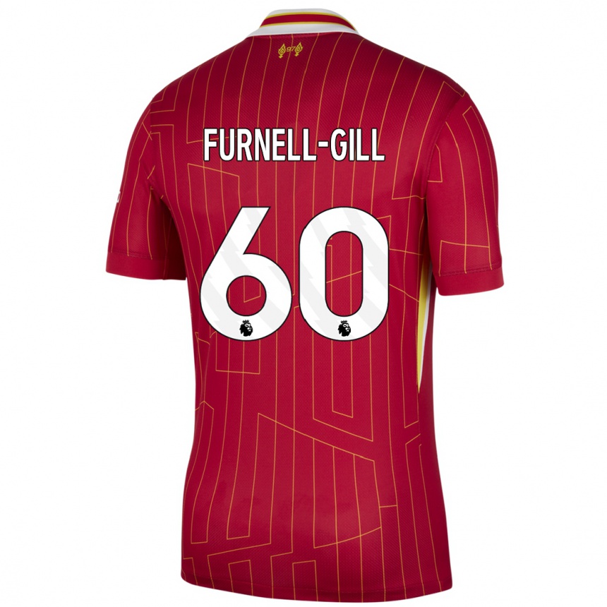 Kids Football Luca Furnell-Gill #60 Red Yellow White Home Jersey 2024/25 T-Shirt Canada