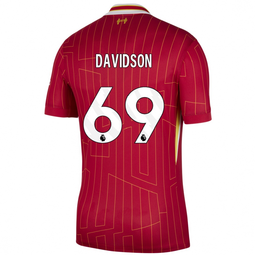 Enfant Football Maillot Josh Davidson #69 Rouge Jaune Blanc Tenues Domicile 2024/25 Canada