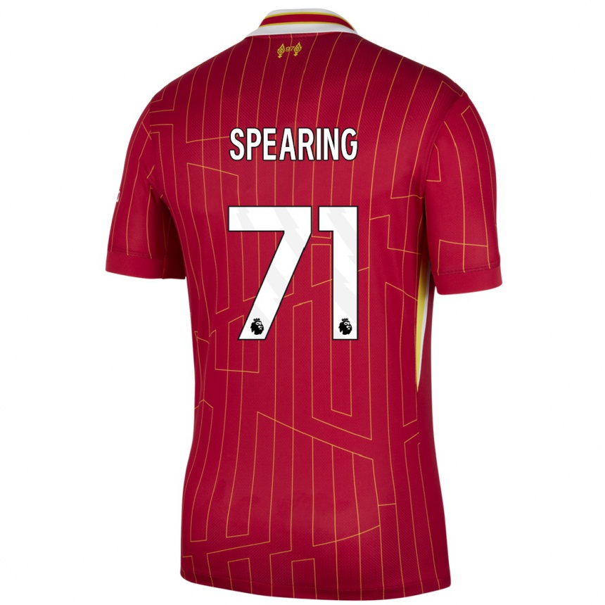 Kids Football Jay Spearing #71 Red Yellow White Home Jersey 2024/25 T-Shirt Canada