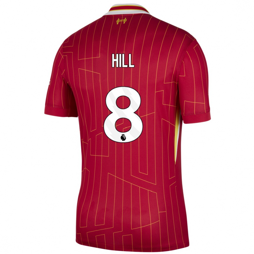 Kids Football Tom Hill #8 Red Yellow White Home Jersey 2024/25 T-Shirt Canada