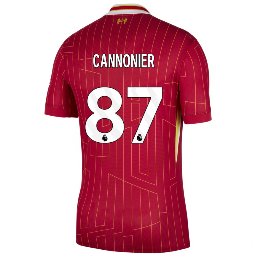 Kids Football Oakley Cannonier #87 Red Yellow White Home Jersey 2024/25 T-Shirt Canada