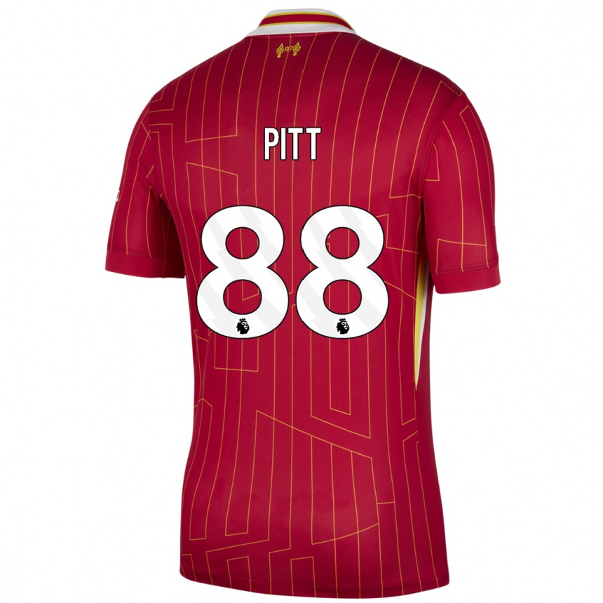 Kids Football Lucas Pitt #88 Red Yellow White Home Jersey 2024/25 T-Shirt Canada