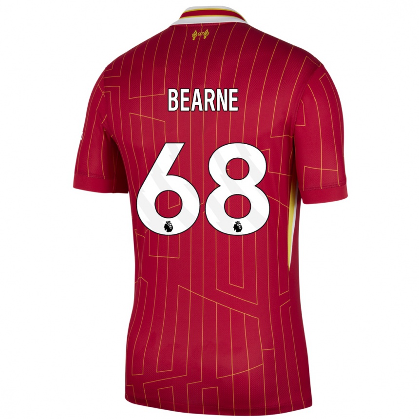 Kids Football Jack Bearne #68 Red Yellow White Home Jersey 2024/25 T-Shirt Canada