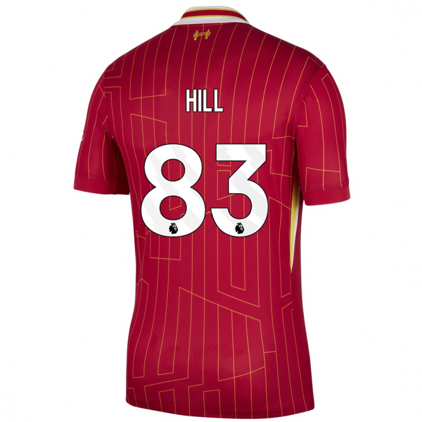 Kids Football Thomas Hill #83 Red Yellow White Home Jersey 2024/25 T-Shirt Canada