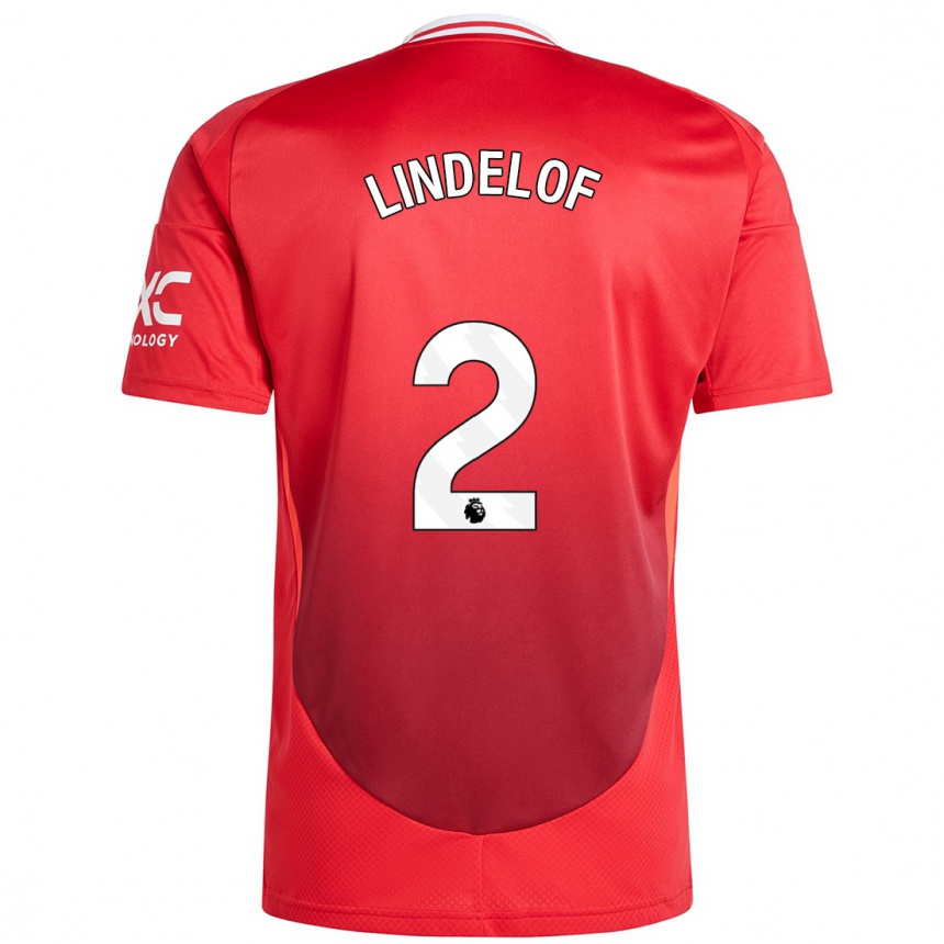 Enfant Football Maillot Victor Lindelof #2 Rouge Vif Tenues Domicile 2024/25 Canada