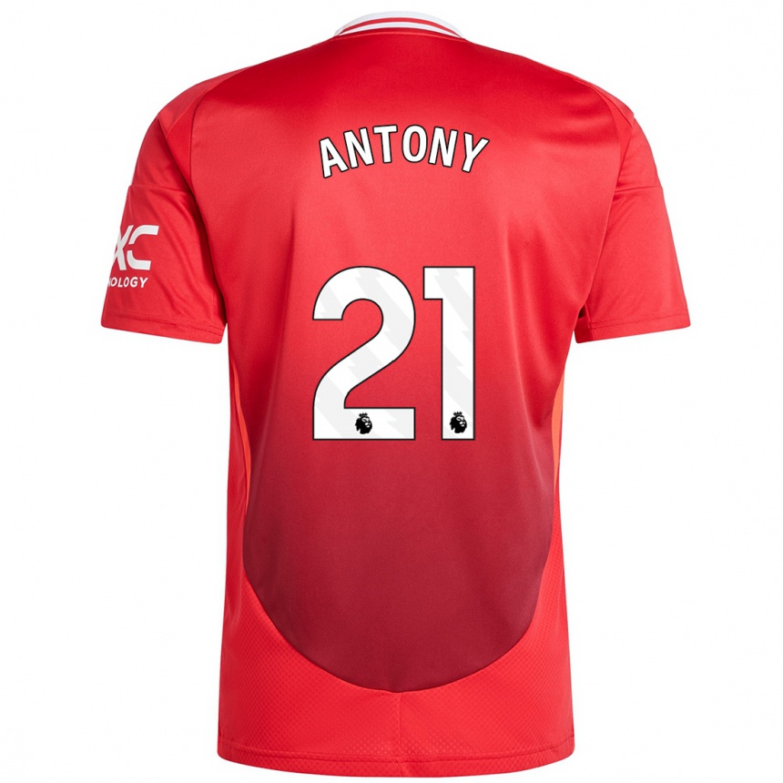 Kids Football Antony #21 Bright Red Home Jersey 2024/25 T-Shirt Canada