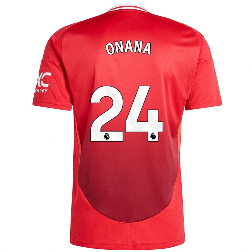 Enfant Football Maillot Andre Onana #24 Rouge Vif Tenues Domicile 2024/25 Canada