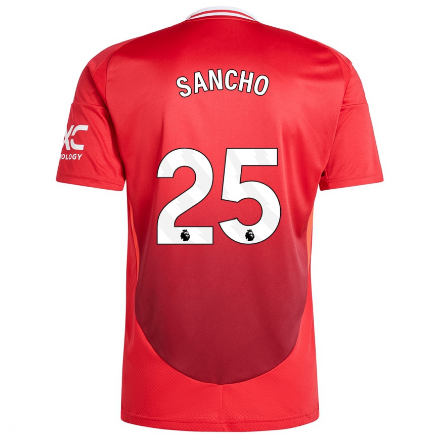 Kids Football Jadon Sancho #25 Bright Red Home Jersey 2024/25 T-Shirt Canada