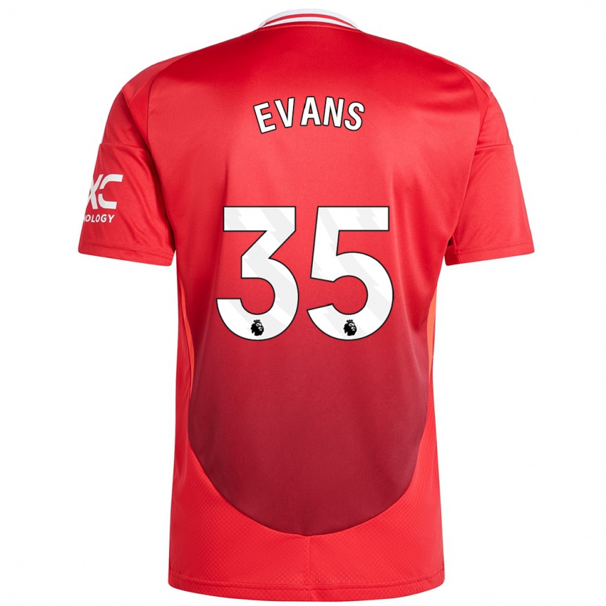 Kids Football Jonny Evans #35 Bright Red Home Jersey 2024/25 T-Shirt Canada