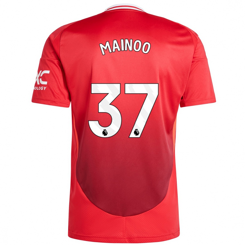 Kids Football Kobbie Mainoo #37 Bright Red Home Jersey 2024/25 T-Shirt Canada