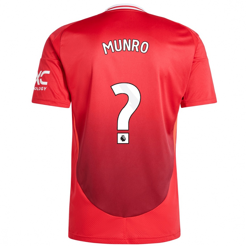 Kids Football Reece Munro #0 Bright Red Home Jersey 2024/25 T-Shirt Canada