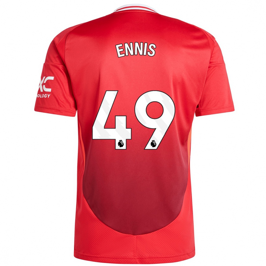 Kids Football Ethan Ennis #49 Bright Red Home Jersey 2024/25 T-Shirt Canada