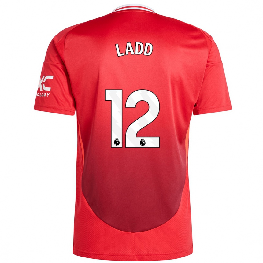 Kids Football Hayley Ladd #12 Bright Red Home Jersey 2024/25 T-Shirt Canada