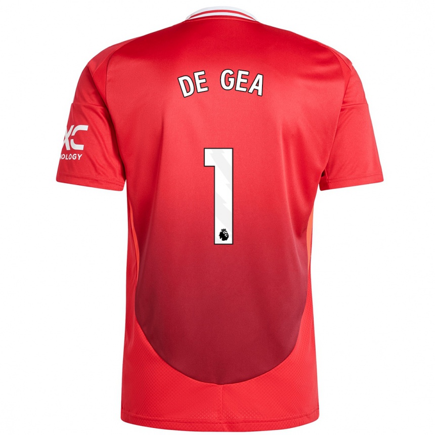 Kids Football David De Gea #1 Bright Red Home Jersey 2024/25 T-Shirt Canada