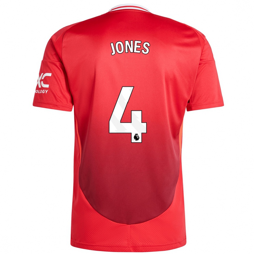 Kids Football Phil Jones #4 Bright Red Home Jersey 2024/25 T-Shirt Canada