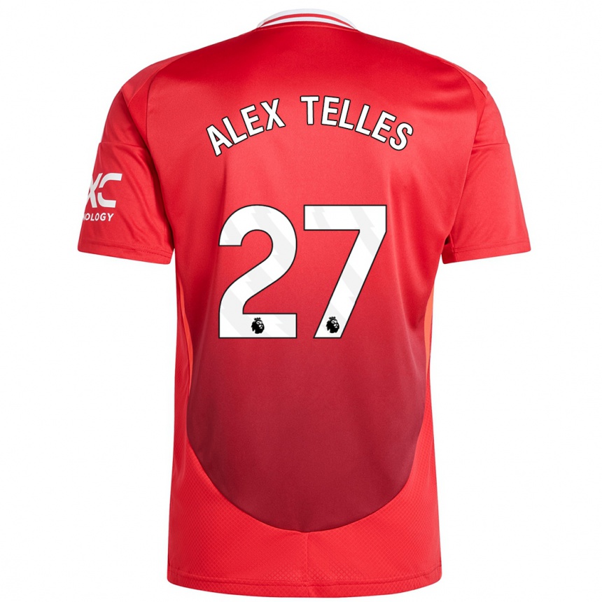 Kids Football Alex Nicolao Telles #27 Bright Red Home Jersey 2024/25 T-Shirt Canada