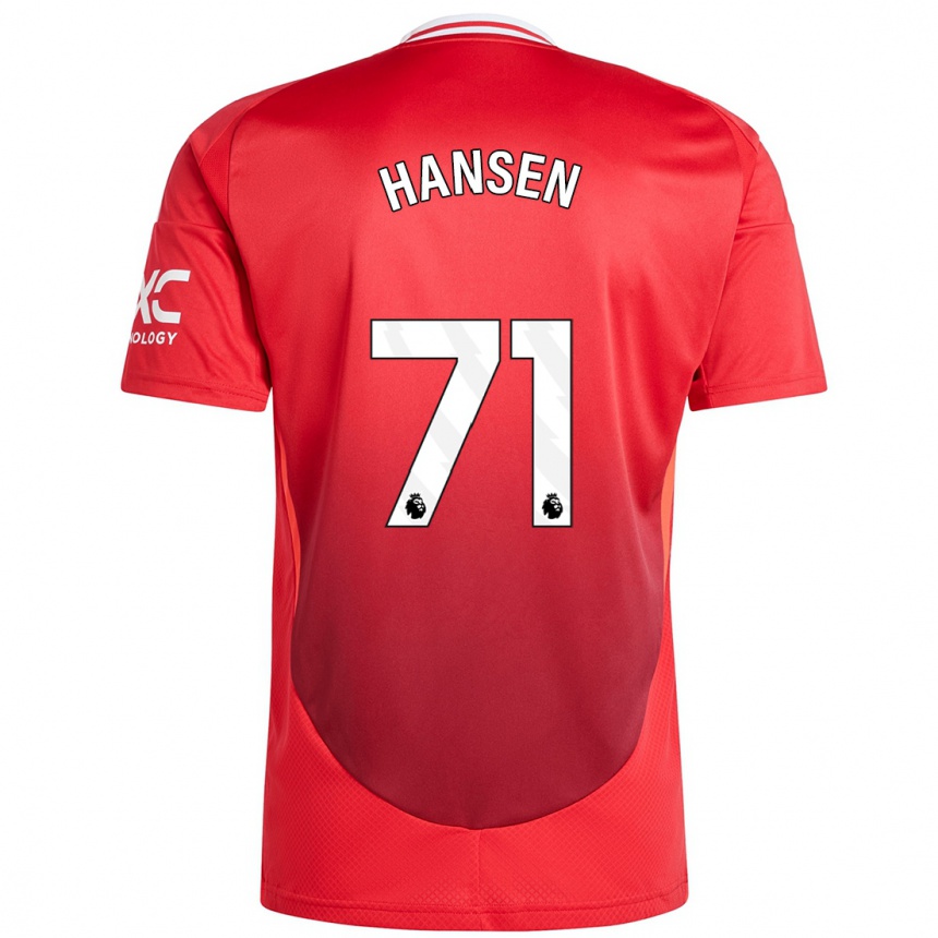 Kids Football Isak Hansen-Aaroen #71 Bright Red Home Jersey 2024/25 T-Shirt Canada