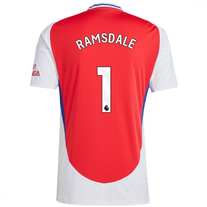 Enfant Football Maillot Aaron Ramsdale #1 Rouge Blanc Tenues Domicile 2024/25 Canada